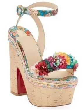 Christian Louboutin Arielle Sevillana version multi gold platform sandals